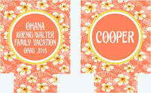 Load image into Gallery viewer, Tropical Wedding Can Coolies. Luau Flowers Birthday or Bachelorette Party Favors. Girl's Weekend Beach Favors.Family Vacation