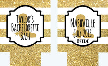 Load image into Gallery viewer, Gold and White Boot "Glitter" Huggers. Boot Birthday Huggers. Nashville Bachelorette Party Favors. Austin Birthday or Bachelorette party.