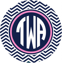 Load image into Gallery viewer, Navy Chevron Personalized Room Sign. Gift for Graduation. Great Dorm Door Sign! Roommate sign too!