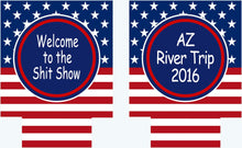 Load image into Gallery viewer, America Party Huggers. 'Merica Birthday Coolies! Bachelor Party Gifts. 'Merica Birthday Favors. Flag Party Huggers.