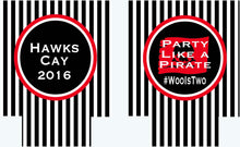 Load image into Gallery viewer, Pirate Party Stripe Coolies. Party like a Pirate Coolies. Bachelor or Bachelorette Party Favors. Personalized Bachelorette Coolies!