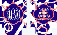 Load image into Gallery viewer, Booze Cruise Huggers. Bachelorette or Birthday Party Can Coolers. Monogram Bachelorette Party Favors. Personalized Coolies!