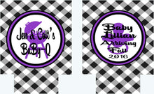 Load image into Gallery viewer, Baby Q Baby Shower Huggers. Baby Shower Koolies. Baby Shower Favors. Gender Reveal Party Favors. Personalized Baby Q Coolies!