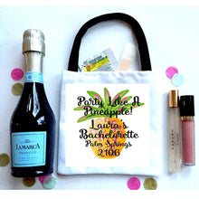 Load image into Gallery viewer, Pineapple Hangover bag. Pineapple Oh Shit Kits! Bachelorette or Bridesmaid Mini Tote Bag. Custom Pineapple Favor Bag.