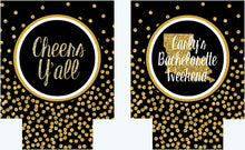 Load image into Gallery viewer, New Orleans Gold Glitter Huggers. NOLA Bachelorette or Birthday Party Favors. New Orleans Party Favors. Personalized NOLA Favors! NOLA 21st!