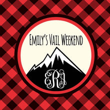 Load image into Gallery viewer, Mountain theme Hangover Recovery bags! Mountain Bachelorette favors.  Personalized EMPTY Oh Shit Kits. Boho Party Bags