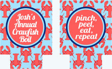 Load image into Gallery viewer, Lobster Party Huggers. Bachelorette or Birthday Lobster Coolies. Lobster Party Favors. Lobster Family Vacation or Wedding favors.