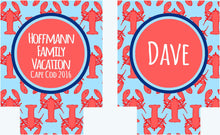 Load image into Gallery viewer, Lobster Party Huggers. Bachelorette or Birthday Lobster Coolies. Lobster Party Favors. Lobster Family Vacation or Wedding favors.