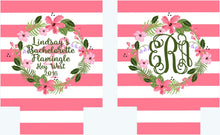 Load image into Gallery viewer, Pink Flamingo Beverage Huggers. Birthday or Girls Weekend Coolies. Final Flamingle Bachelorette Favors. Custom Flamingle Party Huggerss