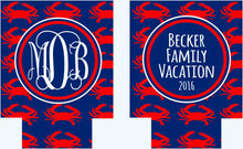 Load image into Gallery viewer, Crab Party Huggers. Bachelorette or Birthday Beach Favors. Beach Vacation Party Favors. Beach Vacation Beverage Insulators! Crab Boil Favors