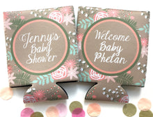 Load image into Gallery viewer, Floral Party Huggers. Rustic Monogram Bridal Shower or Bachelorette Party Favors. Girl's Weekend Favors.