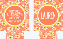 Load image into Gallery viewer, Tropical Wedding Can Coolies. Luau Flowers Birthday or Bachelorette Party Favors. Girl's Weekend Beach Favors.Family Vacation