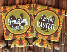 Load image into Gallery viewer, Friendsgiving Party Huggers. Thanksgiving Party Favors. Turkey Party Coolies. Thanksgiving Wedding Shower Coolies!