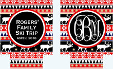 Load image into Gallery viewer, Nordic Ski Party Huggers. Personalized Ski Vacation Favors. Ski Bachelorette Favors. Girl's Ski Weekend favors