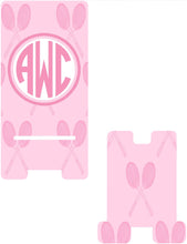 Load image into Gallery viewer, Tennis Cell Phone Stand. Cell Phone Stand, Personalized Tennis team gift, Tennis coach gift, tennis mom gift! Custom tennis gift!