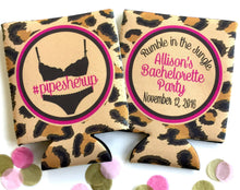 Load image into Gallery viewer, Lingerie Party Leopard Huggers. Animal Print Huggers. Leopard Bachelorette Party Favors. Personalized Party Huggers!