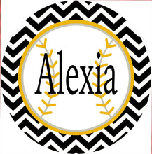 Load image into Gallery viewer, Softball Bag Tag. Monogrammed Tag Perfect on a Softball bag or luggage! Softball player gift. Great team or Coaches gift. Custom colors!