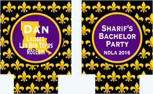 Load image into Gallery viewer, NOLA Bachelor Party Huggers. Wedding Party Huggers! Bachelor Party Gifts. New Orleans Groomsman Favors. Birthday Huggers NOLA Can Hugger