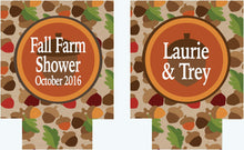 Load image into Gallery viewer, Fall Party Huggers. Personalized Fall Acorn Party Favors. Monogrammed Fall Bachelorette or Birthday Party. Fall Wedding Shower Coolies!