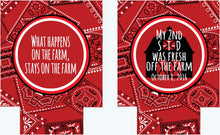 Load image into Gallery viewer, Western Birthday or Farm Party Can Coolers. Personalized Bandana Huggers. Monogram Western Party Favors. Personalized Bandana Coolies!