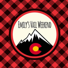 Load image into Gallery viewer, Mountain theme Hangover Recovery bags! Mountain Bachelorette favors.  Personalized EMPTY Oh Shit Kits. Boho Party Bags