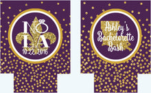 Load image into Gallery viewer, New Orleans Gold "Glitter" Huggers. NOLA Bachelorette or Birthday Party Coolies. New Orleans Party Favors!
