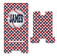 Load image into Gallery viewer, Baseball Cell Phone Stand. Custom Baseball Gift, Fits most Cell phones. Baseball Phone dock for Desks, Night Stands
