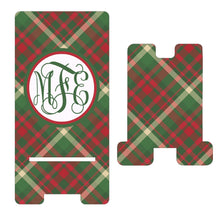 Load image into Gallery viewer, Plaid Cell Phone Stand. Plaid Cell Phone Stand, iPhone dock. Personalized Phone Stand. Dorm Decor. Back to School Gift. Teacher Gift.