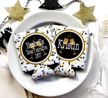 Load image into Gallery viewer, Black and Gold Confetti Huggers. Bachelorette or Birthday Party Favors. New Year's Eve Party Favors! Black and Gold Huggers.