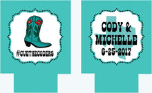 Load image into Gallery viewer, Western Party Huggers. Nashville Bachelorette or Birthday Party Can Coolers. Texas Party Favors. Cowboy Bachelorette Coolies!