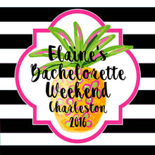 Load image into Gallery viewer, Pineapple Hangover kits. Pineapple party favor bags. Pineapple Oh Shit Kits! EMPTY Bachelorette or Wedding Hangover Tote Bag.