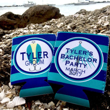 Load image into Gallery viewer, Fishing Party Drink Huggers. Fishing Party Drink Insulators! Fly Fishing Birthday Party Favors. Fishing Bachelor Party Favors!