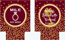 Load image into Gallery viewer, Mile O Gold Polka Dot "Glitter" Dot Huggers. Bachelorette/ Birthday Party Huggers. Personalized Key West Party Favors. Key West Bachelorette