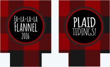 Load image into Gallery viewer, Buffalo Plaid Party Huggers. Personalized Lumberjack party Coolies. Plaid Bachelorette or Birthday party coolers.