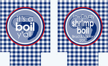Load image into Gallery viewer, Shrimp Boil Party Huggers. Bachelorette or Birthday Low Country Boil Coolies. Engagement or Wedding Shrimp Boil Party Favors.