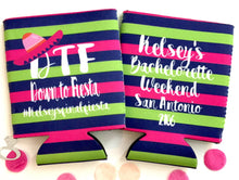 Load image into Gallery viewer, Fiesta Party Huggers. Final Fiesta Party Coolies. Monogrammed Mexican Party Favors. Fiesta Birthday or Bachelorette Party Favors!