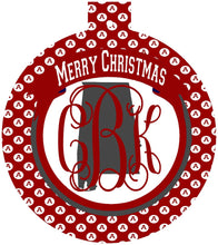 Load image into Gallery viewer, Alabama Ornament. Monogrammed Alabama Christmas Gift! Great Bama Stocking Stuffer! Roll Tide Gift! Alabama Houndstooth ornament.