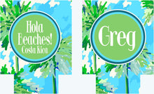 Load image into Gallery viewer, Palm Tree Beverage Insulators. Beach Bachelorette or Birthday Beach Party Favors. Personalized Family Vacation Beach Coolies! Beach Wedding