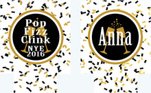 Load image into Gallery viewer, Black and Gold Confetti Huggers. Bachelorette or Birthday Party Favors. New Year's Eve Party Favors! Black and Gold Huggers.