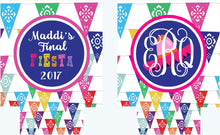 Load image into Gallery viewer, Fiesta Party Huggers. Fiesta Vacation Coolies. Mexican Bunting Party Favors. Fiesta Birthday Party Favors! Bachelorette Down to Fiesta!