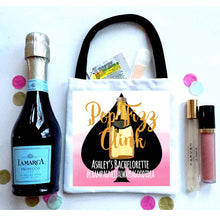 Load image into Gallery viewer, Champagne Party Bag. Champagne Party Oh Shit Kits! EMPTY Champagne Hangover Kit. Bachelorette or Wedding Favor Bags, Party welcome Bag.