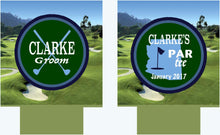 Load image into Gallery viewer, Bachelor Birthday Golf Drink Huggers. Golfer Beverage Insulators. Golf Groomsman or Birthday Party Favors. Wedding Golf Can Huggers!