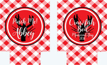 Load image into Gallery viewer, Crawfish Boil Party Huggers. Cajun Crayfish Boil Coolies. Engagement or Wedding Crawfish Boil Party Favors.