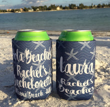 Load image into Gallery viewer, Starfish Party Huggers. Preppy Bachelorette or Birthday Beach Huggers. Monogram Bachelorette Party Favors. Personalized Beach Huggers!