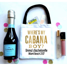 Load image into Gallery viewer, Cabana Boy Party Bag. Beach Party Oh Shit Kits! EMPTY Beach Party Hangover Kit. Bachelorette or Wedding Favor Bags, Party welcome Bag.