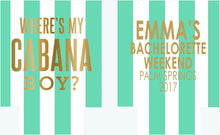 Load image into Gallery viewer, Cabana Boy Party Bag. Beach Party Oh Shit Kits! EMPTY Beach Party Hangover Kit. Bachelorette or Wedding Favor Bags, Party welcome Bag.