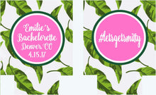 Load image into Gallery viewer, Tropical Leaves Party Huggers. Palm Birthday or Beach Bachelorette Party Favors. Beach Girl's Weekend or Family Vacation Beach Favors.