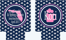 Load image into Gallery viewer, Sailboat Beverage Insulators. Nautical Girls Weekend Coolies. Monogram Bachelorette Party Favors. Personalized Nautical Huggers!