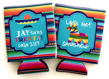 Load image into Gallery viewer, Fiesta Party Huggers. Fiesta Vacation Coolies. Mexican Pinata Party Favors. Fiesta Birthday Party Favors! Down to Fiesta!