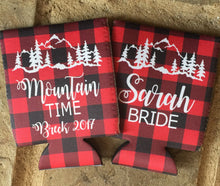 Load image into Gallery viewer, Buffalo Plaid Party Huggers. Plaid Bachelorette Party Favors too! Family Vacation Buffalo Check Huggers. Birthday Lumberjack Party!